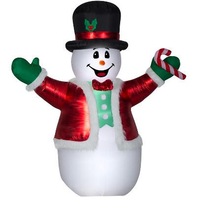 Gemmy Christmas Airblown Inflatable Mixed Media Luxe Snowman Giant, 8.5 ft Tall, Multicolored