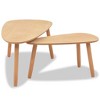 vidaXL Coffee Table Set 2 Piece End Table Side Sofa Table Solid Wood Pine - Brown - 3 of 4