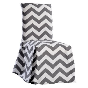 Gray/White Chevron Dining Chair Slipcover