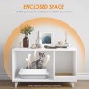 FURNIinspire Pet Crates and Houses, Multi-Functional Cat Cabinet, Comfortable Cat Space with Entrances, for Home, White, 33.5"*18.5"*19.9" - 3 of 4