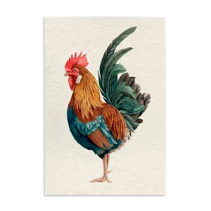 Stupell Industries Traditional Morning Rooster Illustration Elegant Bird Feathers Wall Plaque Art, 10" x 15" - 1 of 4