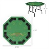 YONWAY Poker Table Foldable 47" Octagon Casino Table Blackjack Texas Holdem Poker Table for 8 Players with Chips Tray and Cup Holders - 3 of 4