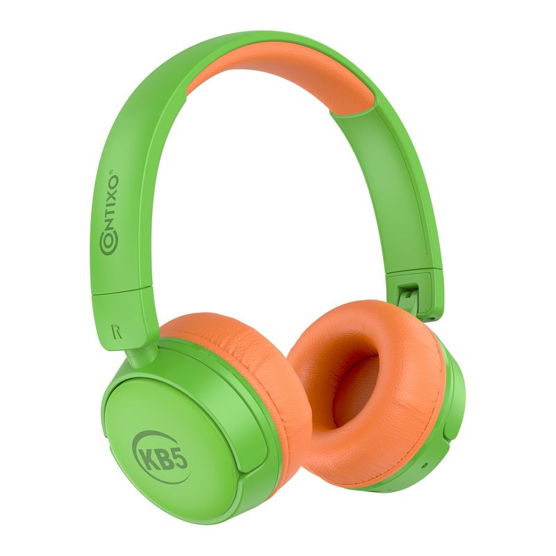Contixo KB05 Kids Bluetooth Wireless Headphones -Volume Safe Limit 85db -On-The-Ear Adjustable Headset (Green), 1 of 12