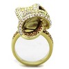 Slickblue Women’s Bow-Inspired Ring in IP Gold Stainless Steel, Multicolor Synthetic Crystals, size 5-10 - 3 of 4