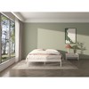 DOMETOUR Pine Solid Wood Basic Platform Bed Queen White with Full Slats Honey Wax Finish - 2 of 4