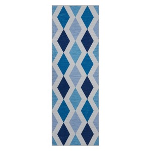Coolmee Washable Area Rugs for Living Room, Vintage Retro Checkered Rugs Non Slip Ultra-Thin Low Pile Foldable Floor Carpet for Bedroom - 1 of 4