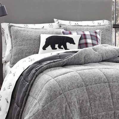 King Gray Reversible Microfiber Down Alternative Comforter Set