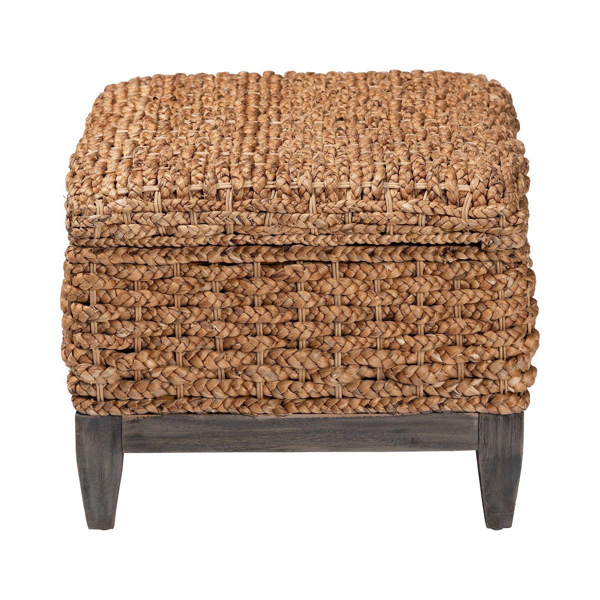 bali & pari Bailey Seagrass Square Storage Ottoman with Lift-Top Lid Natural Brown/Espresso Brown - thumbnail 4