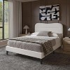 Full Size Bed Frame with Headboard Teddy Soft Boucle Fabric Bed Frame Full Soft Cloud Marshmallow Shape Upholstered Headboard No Box Spring Needed - 4 of 4