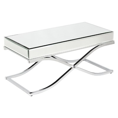 Lillian Cocktail Table Chrome/Mirror - Aiden Lane