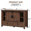 SinCiDo Farmhouse 48" Dresser w/4 Drawers & 2 Barn Doors, Chest of Drawers & Rustic TV Stand w/Adjustable Shelf for Living Room - 3 of 4