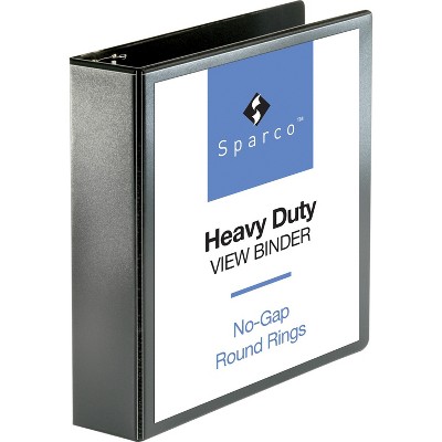 Sparco Round Ring View Binder 2"Capacity 11"x8-1/2" Black 68020