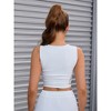 INSPIRE CHIC 3 Pcs Women's Sleeveless Ribbed Waist-Cinched Workout Tank Top with Dual Side Pleats - 2 of 4