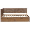PAGED Twin Size Upholstered Daybed 81" L Modern Wooden Bed Frame with Trundle and 3 Storage Drawers for Bedroom, Living - 4 of 4