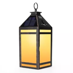 Solar Portable Hanging Outdoor Lantern Black - Techko Maid
