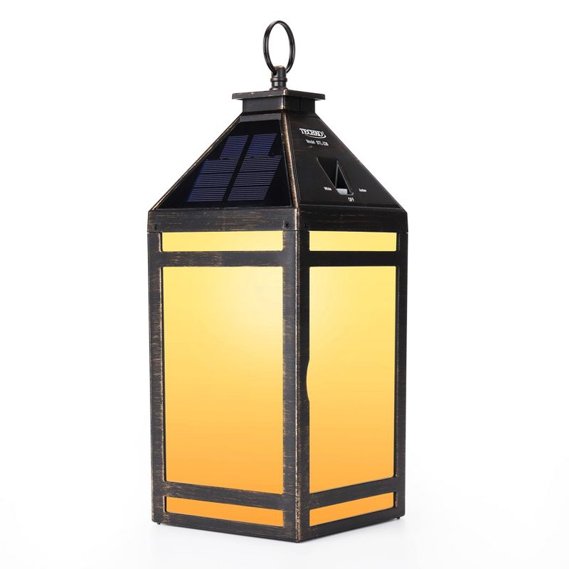 Solar Portable Hanging Outdoor Lantern Black - Techko Maid, 1 of 11