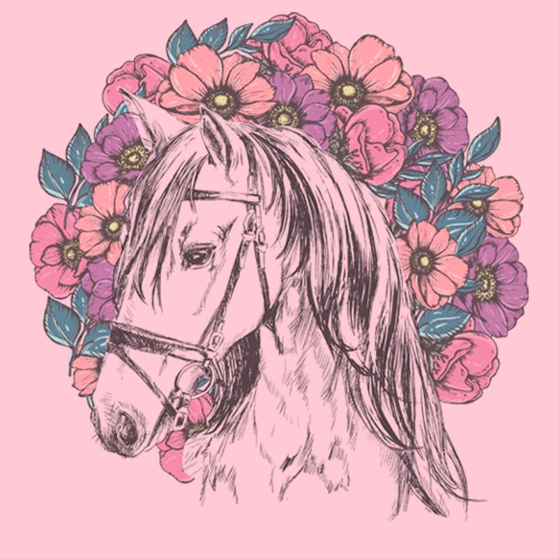 Girl's Lost Gods Floral Horse Love At First Ride T-Shirt, 2 of 5