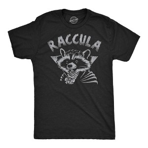 Mens Funny T Shirts Raccula Sarcastic Halloween Vampire Graphic Raccoon Novelty Tee For Men - Crazy Dog Men's T Shirt - 1 of 4