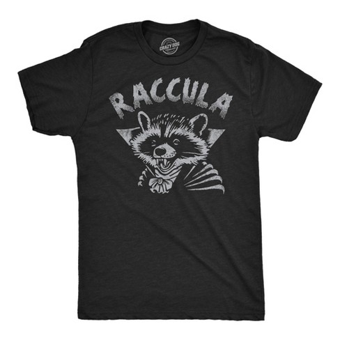 Mens Funny T Shirts Raccula Sarcastic Halloween Vampire Graphic Raccoon Novelty Tee For Men - Crazy Dog Men's T Shirt - image 1 of 4