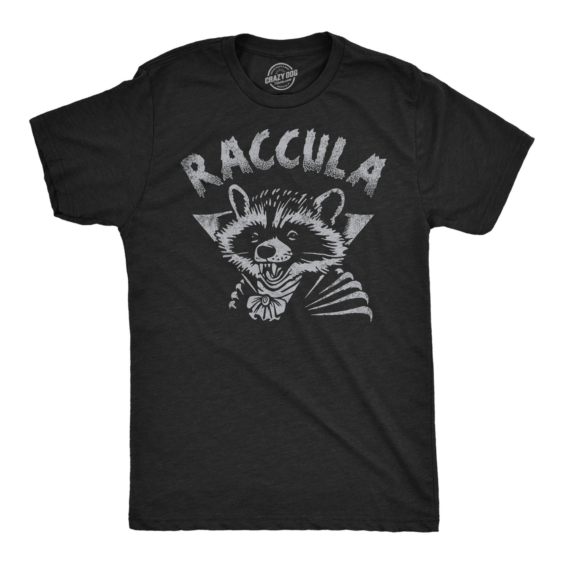 Mens Funny T Shirts Raccula Sarcastic Halloween Vampire Graphic Raccoon Novelty Tee for Men - Crazy Dog Men's T Shirt For Halloween Season Black M