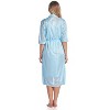 Casual Nights Women's Satin 2 Piece Robe and Nightgown Set - Embroidered Blue - Large - 3 of 4