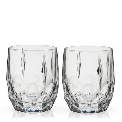 Viski 11oz European Crystal Cut Cocktail Glasses Set of 2