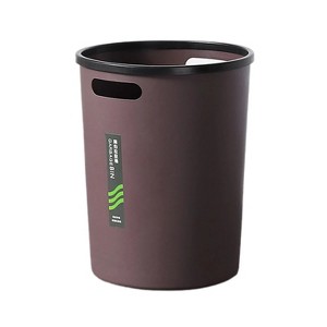 LunaLulinlk Brown kitchen trash can extra large trash can plastic round trash can - 1 of 4
