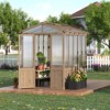 8x13FT Greenhouse Kit with Pergola, Wooden Greenhouse with Cedar Frame, Greenhouses with Roof Vent, Wood and Polycarbonate Walk-in Greenhouses - 3 of 4