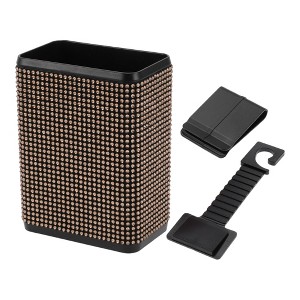Unique Bargains Car Trash Can with Hook and Back Clip Hanging Plastic Trash Bin 1 Pc - 1 of 4