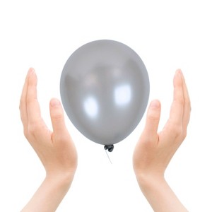 Treasures Gifted Pearlescent Silver Balloons - 5 Inch Latex Balloons - 25 Pack - 1 of 1
