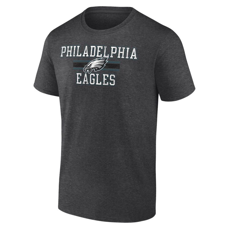 NFL Philadelphia Eagles Men&#39;s Team Striping Gray Short Sleeve Bi-Blend T-Shirt, 2 of 4