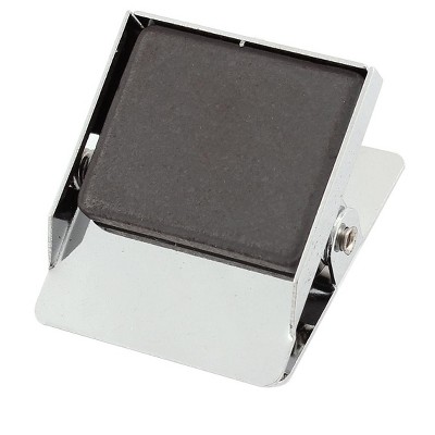 PiccoCasa Rectangle Magnet Base Spring Loaded Memo Note Message Holder Metal Binder Clips 1.2"x1.4"x0.8" Silver Tone 3 Pcs