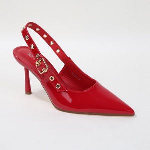 Berness Women's Candes Patent Grommet Strap Slingback Heels - 1 of 4