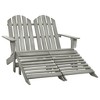 vidaXL Garden Chair Fir Wood 2-seater Ergonomic Adirondack Chair - Gray - 2 of 4
