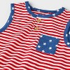 Baby Boys' Americana Striped Short Romper - Cat & Jack™ Red - 3 of 4