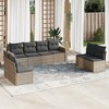 vidaXL 9 Piece Patio Sofa Set with Cushions - Gray With Table - 2 of 4