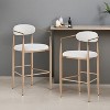 Barstools Set of 2, Counter Height Upholstered Bar Stools with Backs and Iron Legs for Kitchen Island - Leovsnove - 2 of 4
