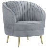 CAVINAS Velvet Accent Chair with Curved Channel Tufted Backrest,Modern Upholstered Living Room Chairs,Reading Chairs for Living Room - 2 of 4