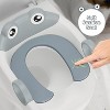 Potty Training Toilet Seat with Steps for Toddlers - Kids Toilet Seat Attachment & Step Stool, Home & Travel Use Easy-Clean (Gray/Green - 4 of 4
