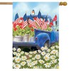 All American Truck Spring House Flag Patriotic Floral 28" x 40" Briarwood Lane - 2 of 4