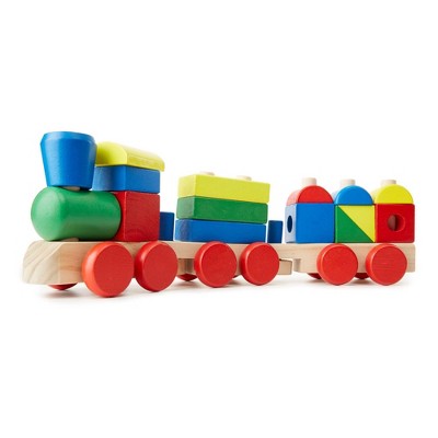 wooden train with blocks