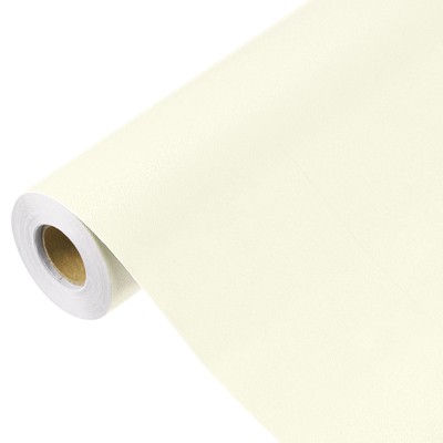 Unique Bargains Wallpaper, Peel and Stick Wallpaper Contact Paper Solid Color Vinyl Self-Adhesive Wall Paper Decorative Cream Yellow 394"x15.7"