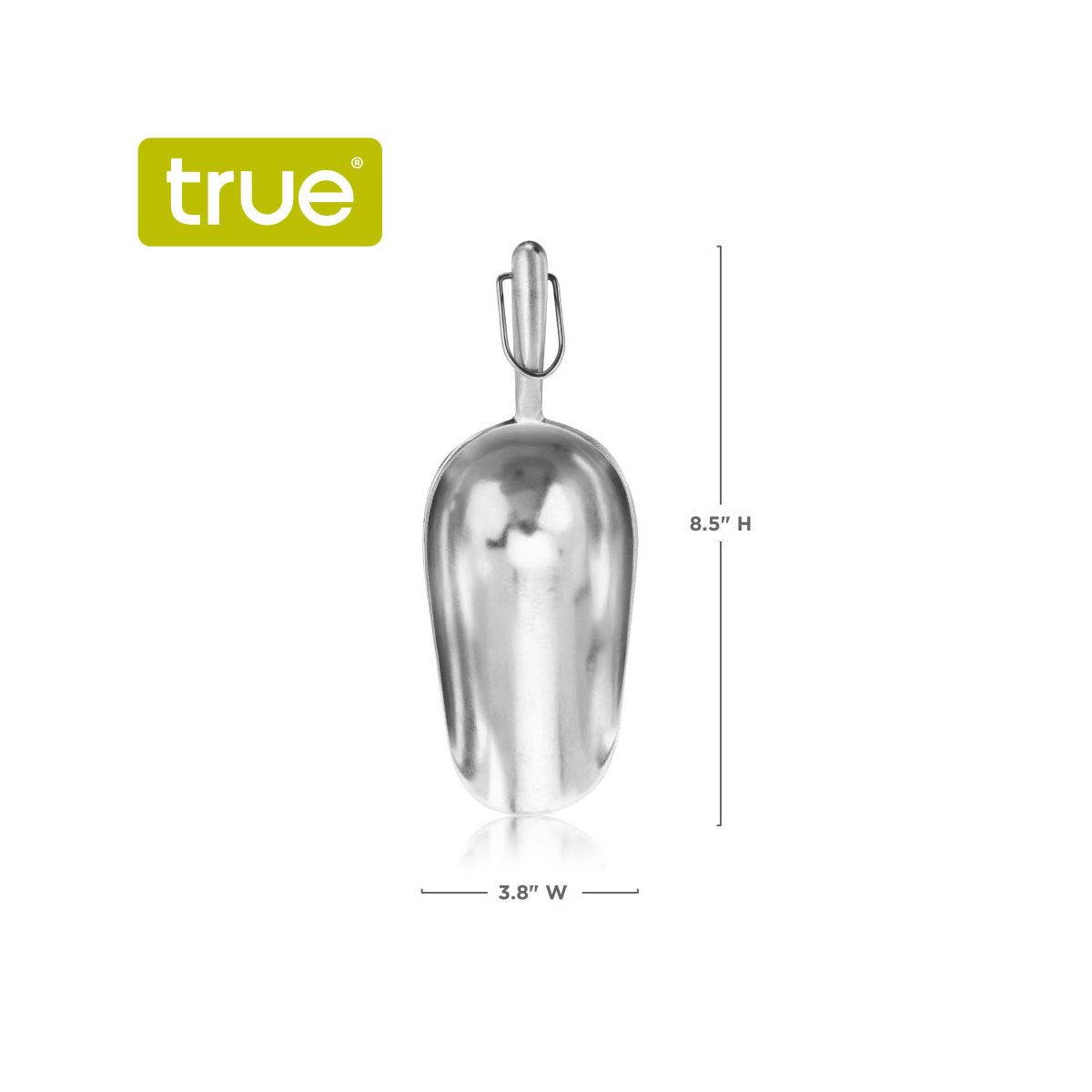 True Heavy Duty Metal Ice Scoop for Freezer, Professional Grade Aluminum Ice Scooper for Cocktails Birthday Wedding Party, Home Bar, 6 oz Set of 1 - thumbnail 3