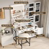 White Vanity Desk with HD LED Mirror, Large Jewelry Cabinet & Charging Station, 3 Lighting Modes - 3 of 4