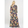 Women's Tropical Print V Neck Wide Leg Jumpsuit - reneec. - 2 of 4