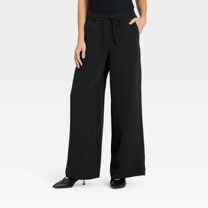 Women's Wide Leg Signature Crepe Pull-On Pants - A New Day™ - 1 of 3