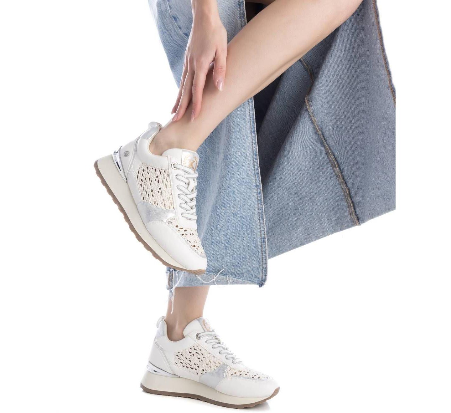 Женские кроссовки XTI Fashion Braided Sneakers 143777 White, цвет: Белый — фото 2