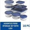 16-PC Glass Storage Containers with Lids (8 Containers & 8 Blue Lids) - 2 of 4
