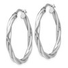 Black Bow Jewelry 3mm Polished Twisted Hoops in Sterling Silver, 30mm (1 1/8 in) - 2 of 4