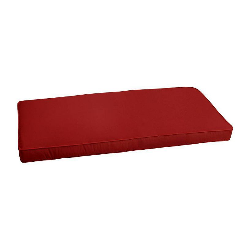 Sunbrella 48&#34; x 19&#34; x 3&#34; Jockey Outdoor Corded Bench Cushion Red, 1 of 10